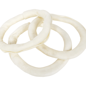 Witte buffelhuid kauwring – 25 CM