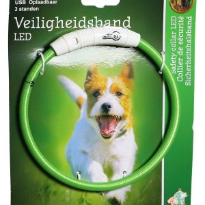 Boon – veiligheidshalsband – LED – nylon – 30-40cm – verstelbaar – groen