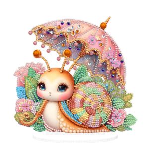 Diamond Painting Decoratie – Schattige slak met paraplu