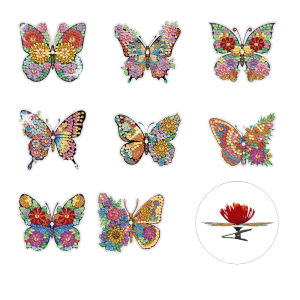 Diamond Painting Vlinders 3D – Set van 8
