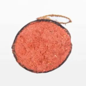 Half gevuld Kokosnoot met bessen