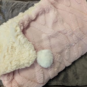 chin deken roze pompon 55×70