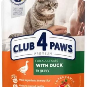 Club 4 Paws Premium- met eend in jus-volwassen kat-100 gram