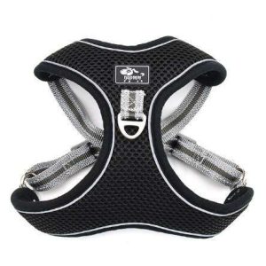 hondentuig met lijn – zwart