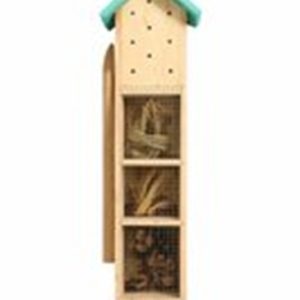 Insectenhotel op paal-blauw-14cmx9cmx90cm