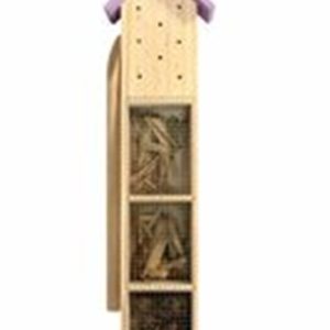 Insectenhotel op paal-paars-14cmx9cmx90cm