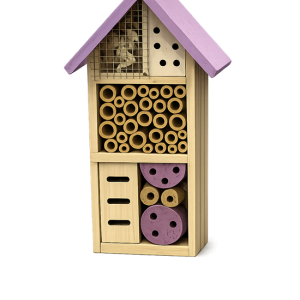 Insectenhotel -paars – 13cm x 8.5cm x 26cm