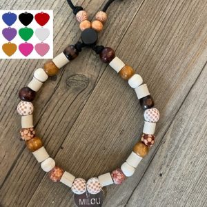 Anti teken- vlooienketting + gepersonaliseerde hondenpenning – hartvorm