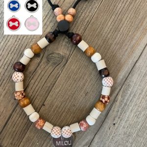 Anti teken- vlooien ketting + gepersonaliseerde penning – Bot afdruk klein