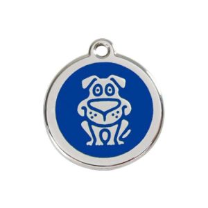 Hondenpenning -Hond afdruk | Zwart | Rood | Roze | Blauw-groot