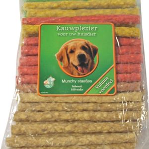 Munchy staaf – assorti – 12 cm Ø 9/10 mm – zak à 100 stuks