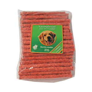 Munchy staaf  – rood – 12 cm Ø 9/10 mm -zak à 100 stuks.