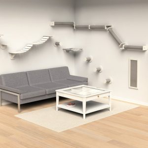 muur-set 2 , klimpad,195*78cm, wit/grijs