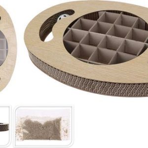 Ovaal Krabkarton voor Katten met Balletjes – Interactieve Krabplank