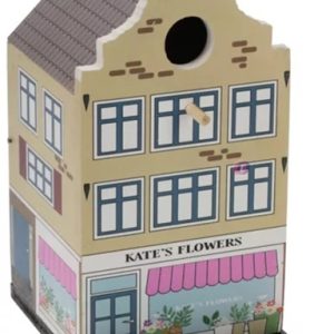 Houten vogelhuisje grachtenpandje – geel