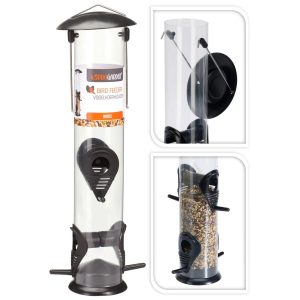 Vogelvoederhuisje Hangend – Vogelvoederhouder met Zitstokjes – Transparante Vogelvoer Dispenser